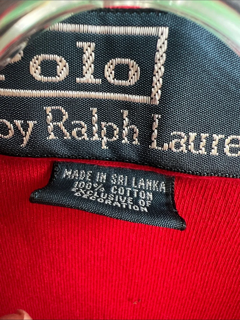 Ralph Lauren Red Polo with Navy Tag size large